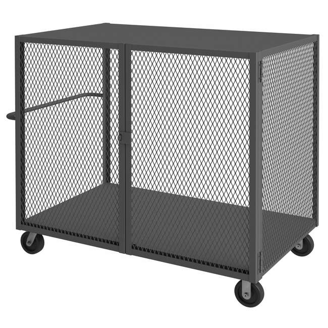 DURHAM MFG HTL-3660-DD-95 Cage Truck, Low Deck And Pad Lock