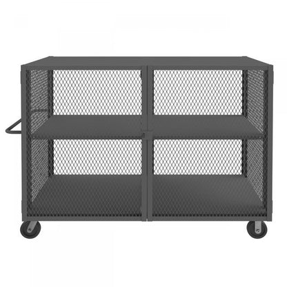 DURHAM MFG HTL-3672-DD-1AS-95 Security Mesh Truck, 2 Shelves, 36 x 72