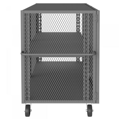 DURHAM MFG HTL-3672-DD-1AS-95 Security Mesh Truck, 2 Shelves, 36 x 72