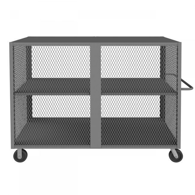DURHAM MFG HTL-3672-DD-1AS-95 Security Mesh Truck, 2 Shelves, 36 x 72