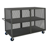 DURHAM MFG HTL-3672-DD-2-6PU-95 Security Mesh Truck, 2 Shelves, 36 x 72