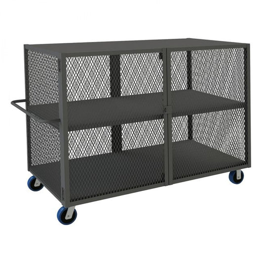 DURHAM MFG HTL-3672-DD-2-6PU-95 Security Mesh Truck, 2 Shelves, 36 x 72