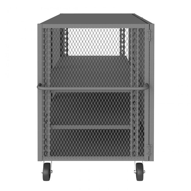 DURHAM MFG HTL-3672-DD-2AS-95 Security Mesh Truck, 3 Shelves, 36 x 72
