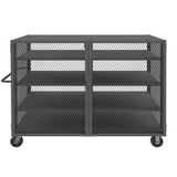 DURHAM MFG HTL-3672-DD-3AS-95 Security Mesh Truck, 4 Shelves, 36 x 72