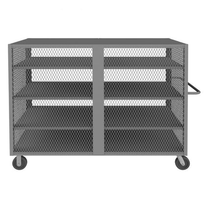 DURHAM MFG HTL-3672-DD-3AS-95 Security Mesh Truck, 4 Shelves, 36 x 72