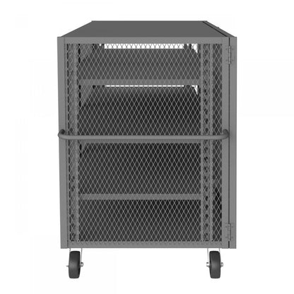 DURHAM MFG HTL-3672-DD-3AS-95 Security Mesh Truck, 4 Shelves, 36 x 72