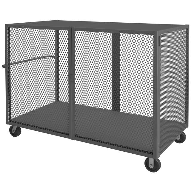 DURHAM MFG HTL-3672-DD-95 Cage Truck, Low Deck And Pad Lock