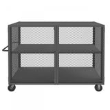 DURHAM MFG HTL-4474-DD-1AS-95 Security Mesh Truck, 2 Shelves, 44 x 74