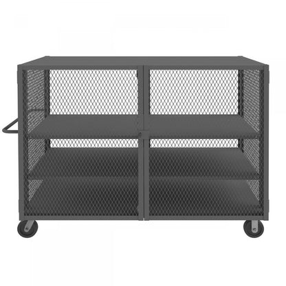 DURHAM MFG HTL-4474-DD-2AS-95 Security Mesh Truck, 3 Shelves, 44 x 74