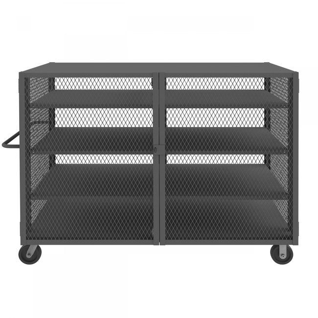 DURHAM MFG HTL-4474-DD-3AS-95 Security Mesh Truck, 4 Shelves, 44 x 74