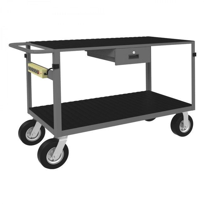 DURHAM MFG IC24481DRPS8SPN95 Instrument Cart, 2 Flush Shelves