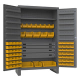 DURHAM MFG JCBDLP724RDR-95 4 Drawer Cabinet, 2 Shelves, 72 Bins