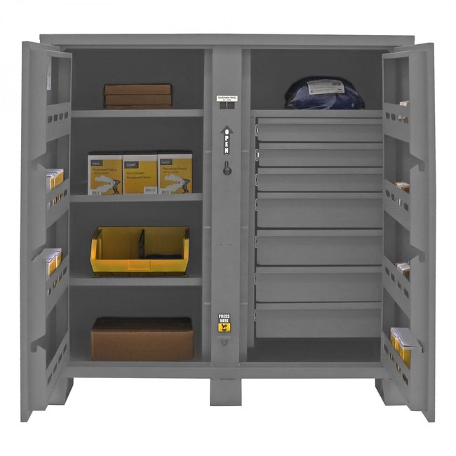 DURHAM MFG JSC-306061-7DR-4S94T-D719 Jobsite Storage Cabinet, 59 cu. ft.,