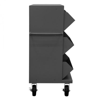 DURHAM MFG MSB3-2036-95 Mobile Bin, 3 Openings