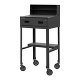 DURHAM MFG MSD-2023-95 Mobile Shop Desk, Half Shelf, 1 Drawer