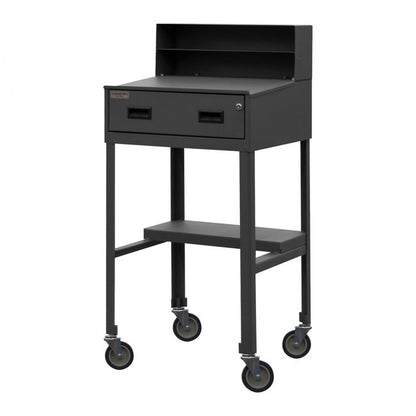 DURHAM MFG MSD-2023-95 Mobile Shop Desk, Half Shelf, 1 Drawer