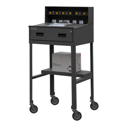 DURHAM MFG MSD-2023-95 Mobile Shop Desk, Half Shelf, 1 Drawer