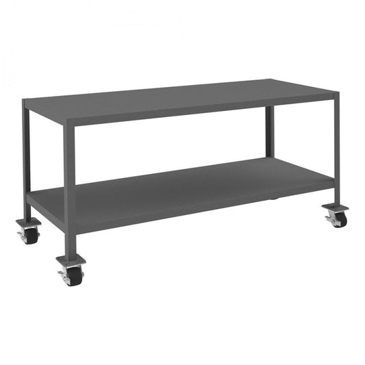 DURHAM MFG MTM246030-2K295 Mobile MT Workbench, 2 Shelves, 24 x 60