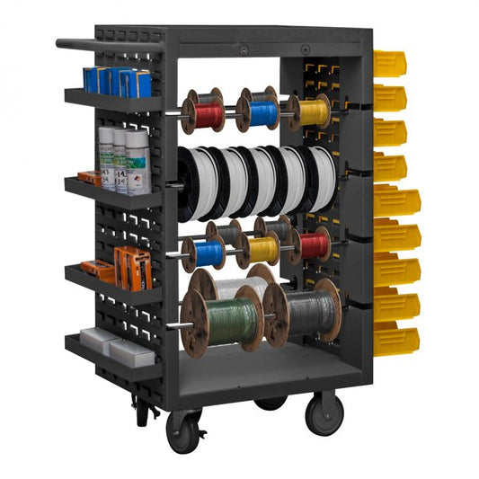 DURHAM MFG MWSR8-LP-95 Mobile Wire Spool Cart, 8 Wire Rods