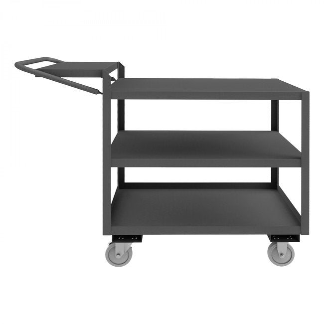 DURHAM MFG OPCFS-2436-3-BLU-95 Order Picking Cart, Flat Writing Shelf
