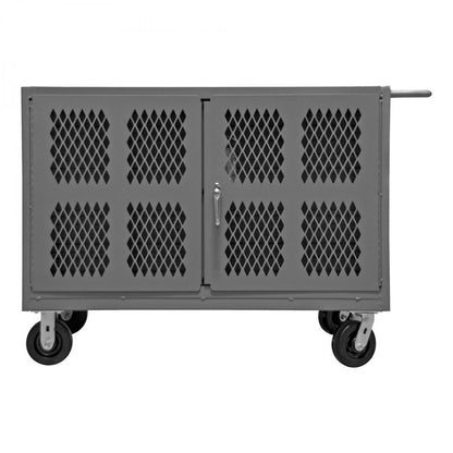 DURHAM MFG PJ-2448-LP-95 Double Sided Cart With Louvered Panels