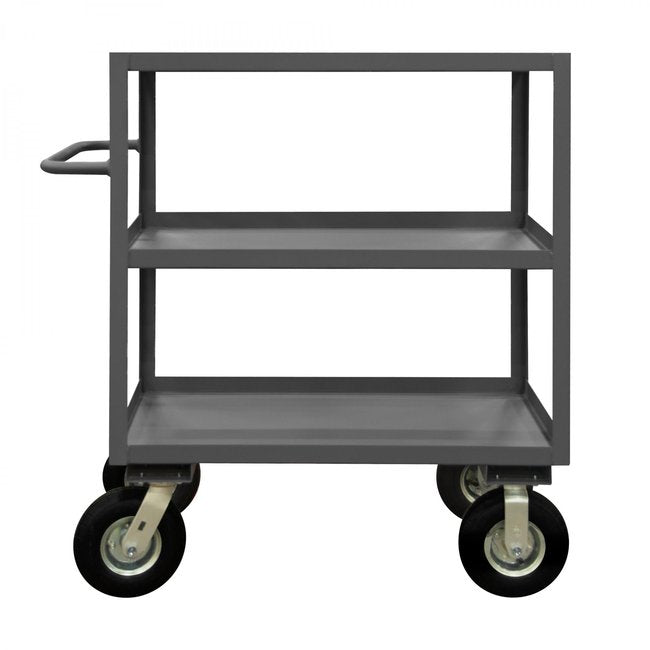 DURHAM MFG RICNM-243645-3-ALU-95 Instrument Cart, 3 Lipped Shelves