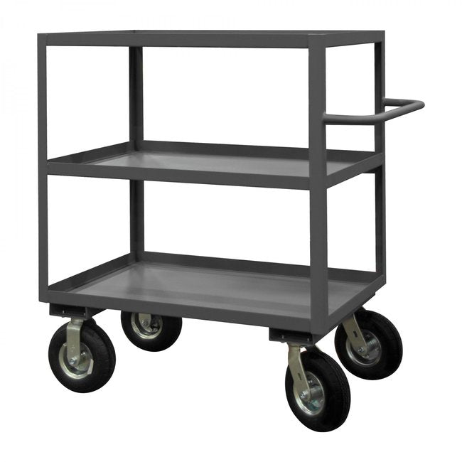 DURHAM MFG RICNM-243645-3-ALU-95 Instrument Cart, 3 Lipped Shelves