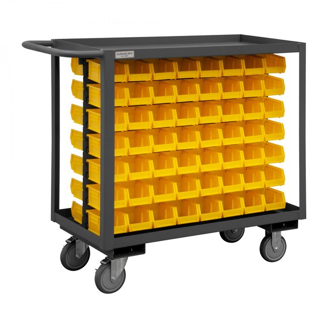 DURHAM MFG RSC-1836-BLP-112-210-95 Stock Cart, 2 Shelves, 112 Bins