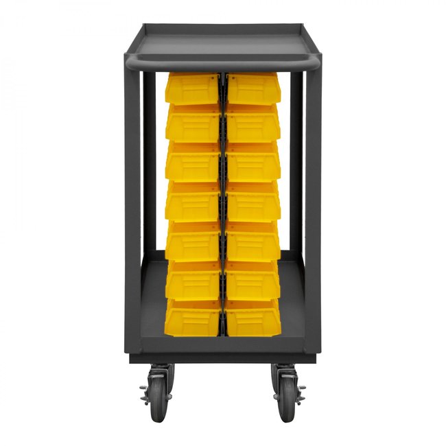 DURHAM MFG RSC-1836-BLP-112-210-95 Stock Cart, 2 Shelves, 112 Bins