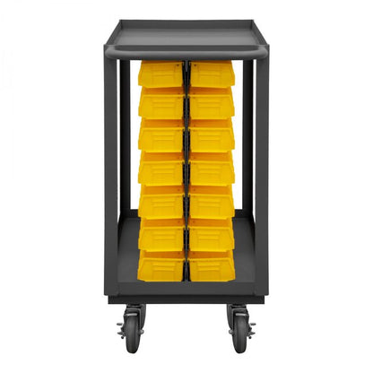 DURHAM MFG RSC-1836-BLP-112-210-95 Stock Cart, 2 Shelves, 112 Bins