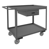 DURHAM MFG RSC-2436-2-1DR-95 Stock Cart, 2 Shelves, 24 x 36, Drawer