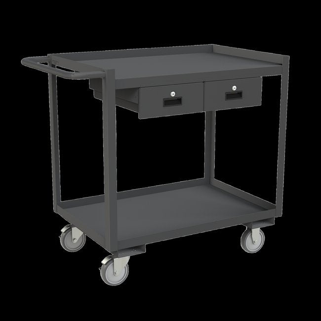 DURHAM MFG RSC-2436-2-2DR-95 Stock Cart, 2 Shelves, 24 x 36, 2 Drawer