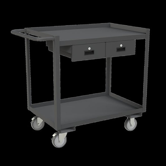 DURHAM MFG RSC-2436-2-2DR-95 Stock Cart, 2 Shelves, 24 x 36, 2 Drawer