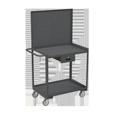 DURHAM MFG RSC-2436-2-PB-1DR-95 Stock Cart, 2 Shelves, Pegboard