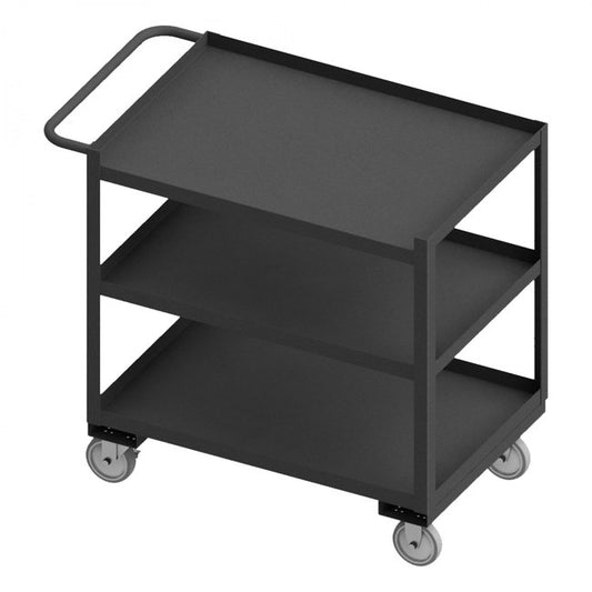 DURHAM MFG RSC-2436-3-1TLD-95 Stock Cart, 3 Shelves, 24 x 36, Gray