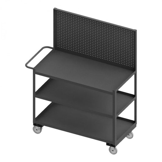 DURHAM MFG RSC-2436-3-PB-95 Stock Cart, 3 Shelves, 24 x 36, Pegboard