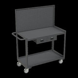 DURHAM MFG RSC-2448-2-PB-2DR-95 Stock Cart, 2 Shelf, 2 Drawers, Pegboard