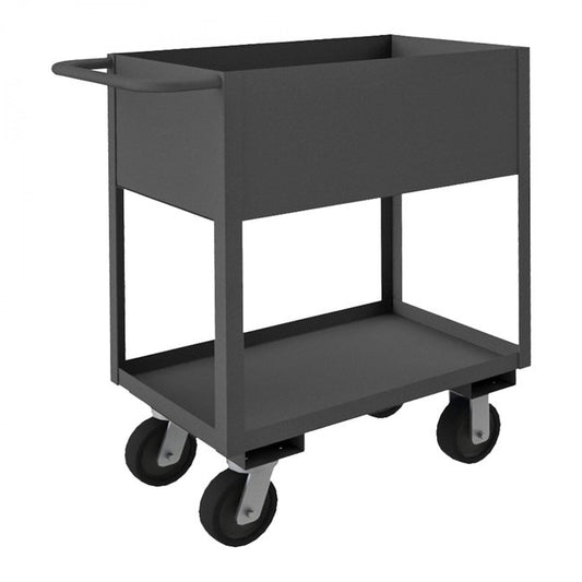 DURHAM MFG RSC12-2436-2-3.6K-95 Stock Cart, 2 Shelves, High Lip, 24 x 36