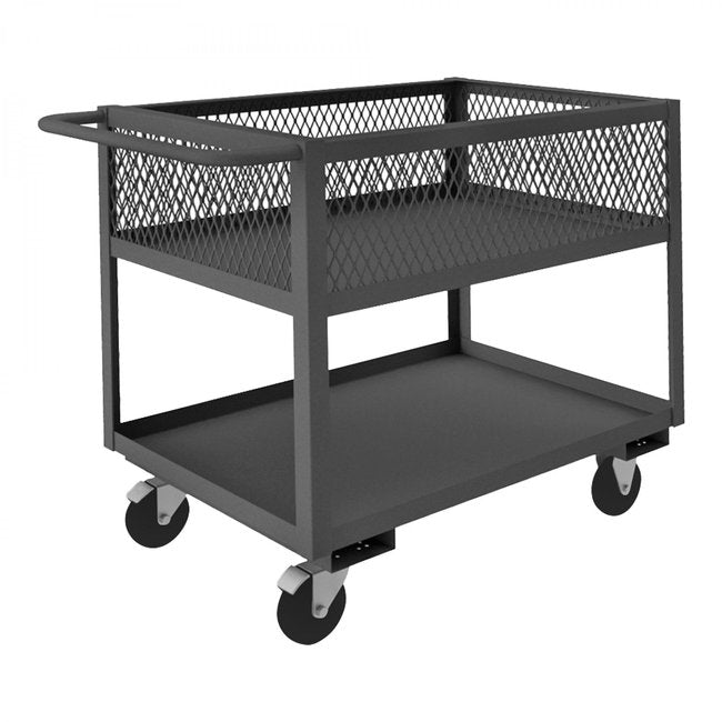 DURHAM MFG RSC12-EX1830-2-5PO-95 Stock Cart, 2 Shelves, High Lip, 18 x 30