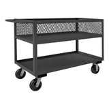 DURHAM MFG RSC12-EX2448-2-3.6K-95 Stock Cart, 2 Shelves, High Lip, 24 x 48