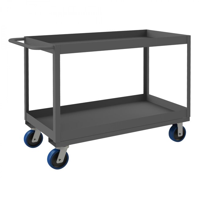 DURHAM MFG RSC3-2448-2-3.6K-6PU-95 Stock Cart, 2 Shelves, High Lip, 24 x 48