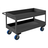 DURHAM MFG RSC6-2436-2-3.6K-6PU-95 Stock Cart, 2 Shelves, High Lip, 24 x 36
