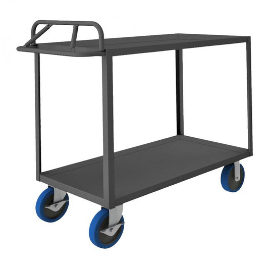 DURHAM MFG RSCE-2448-2-ALD-8PUSB-95 Stock Cart, 2 Shelves, Ergonomic Handle