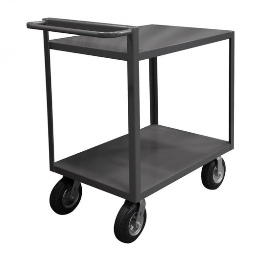 DURHAM MFG RSCR-2436-ALD-95 Stock Cart, 2 Shelves, Raised Handle