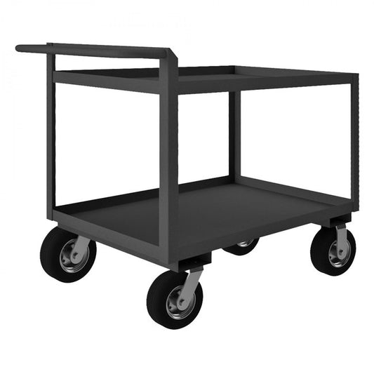 DURHAM MFG RSCR243638ALU8PN95 Stock Cart, 2 Shelves, Raised Handle