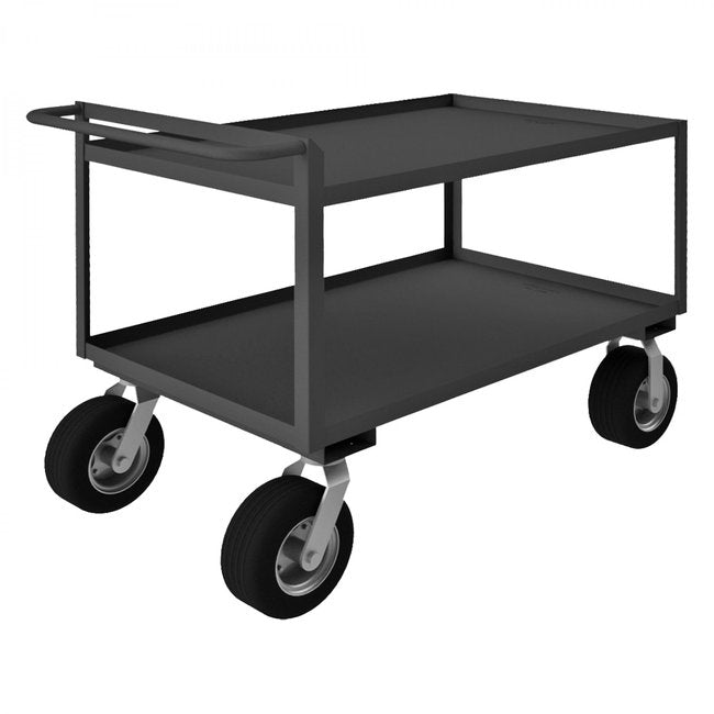 DURHAM MFG RSCR306038ALU10SPN95 Stock Cart, 2 Shelves, Raised Handle