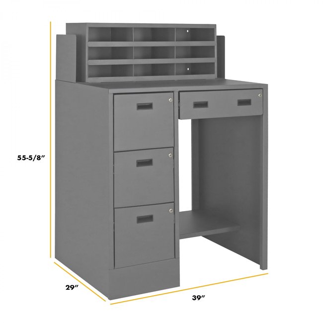 DURHAM MFG SFWS-392955-95 Stationary File Workstation StandUp Desk