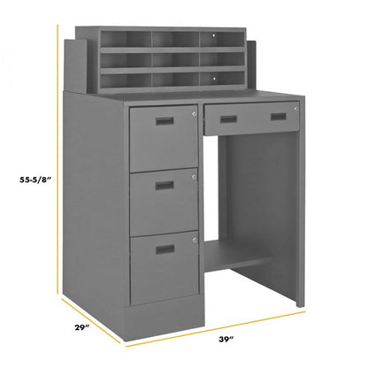 DURHAM MFG SFWS-392955-95 Stationary File Workstation StandUp Desk
