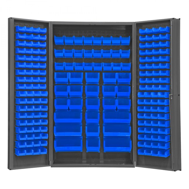 DURHAM MFG SJC-BDLP-192-5295 Cabinet, 192 Blue Bins
