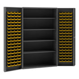 DURHAM MFG SJC-DLP-144-4S-95 Cabinet, 4 Shelves, 144 Yellow Bins